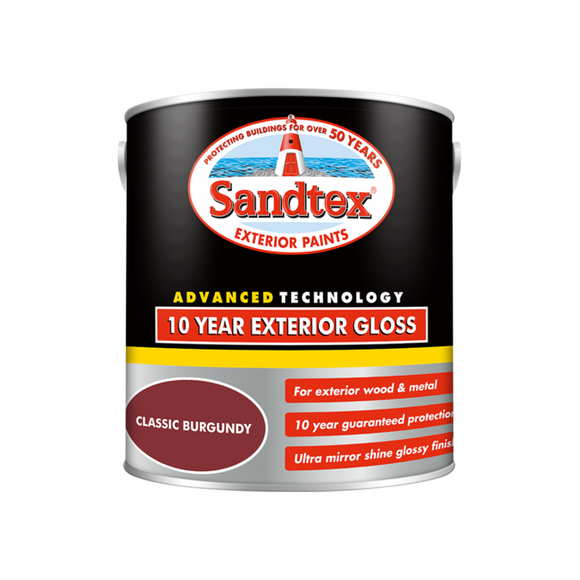 Sandtex 10 Year Gloss Classic Burgundy 2.5L