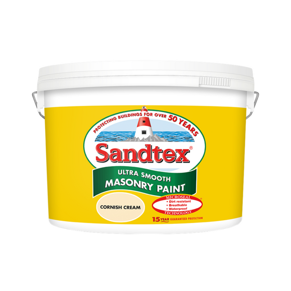 Sandtex Microseal Smooth Masonry Cornish Cream 10L