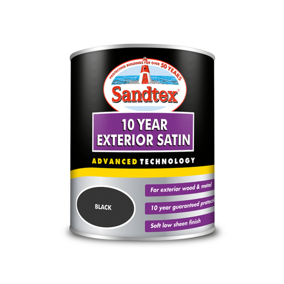 Sandtex 10 Year Satin Black 750ml